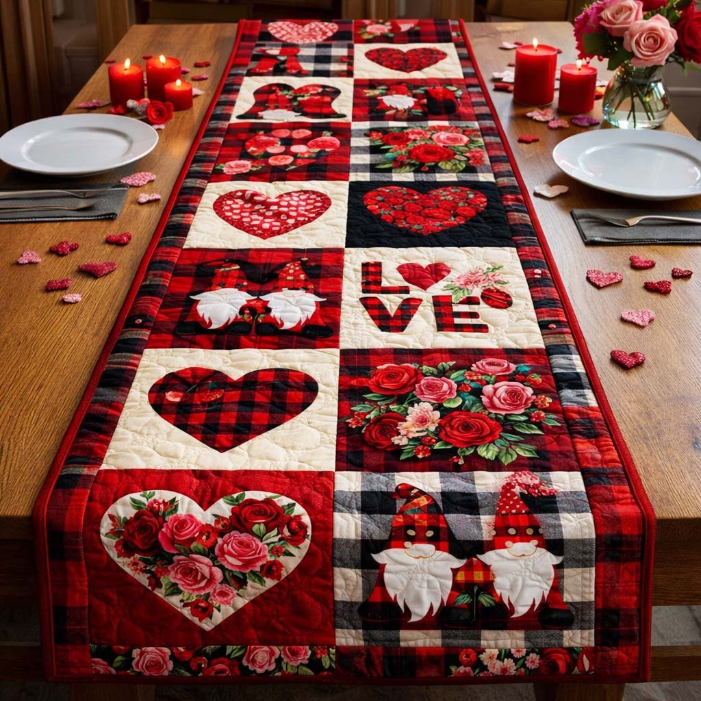 Crimson Heart Table Runner