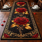 Golden Rose Elegance Table Runner
