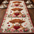 Highland Cow Romance Table Runner