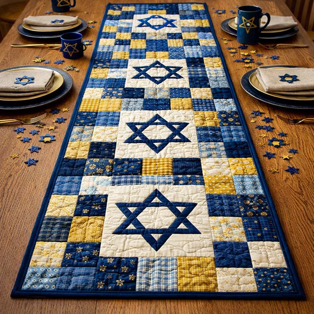 Patchwork David Star Table Runner
