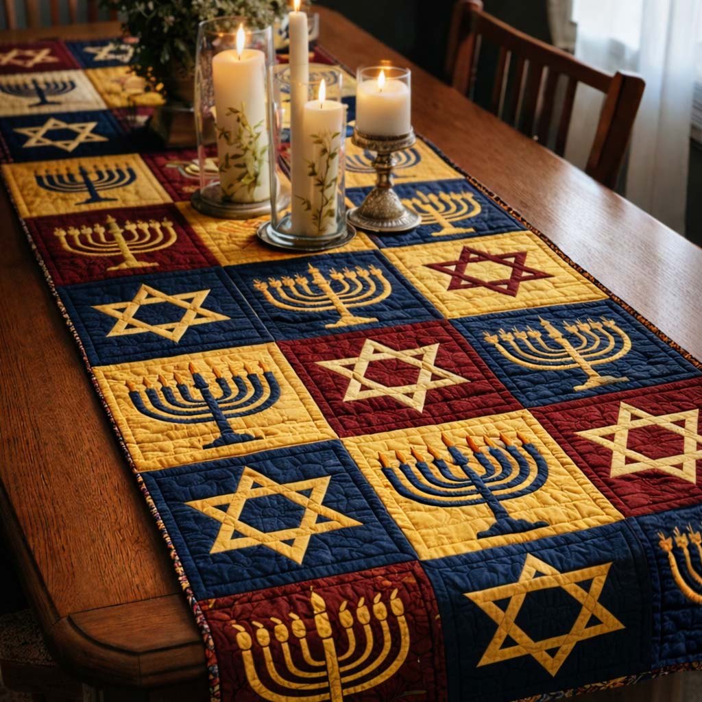 Sacred Hanukkah Patch Table Runner