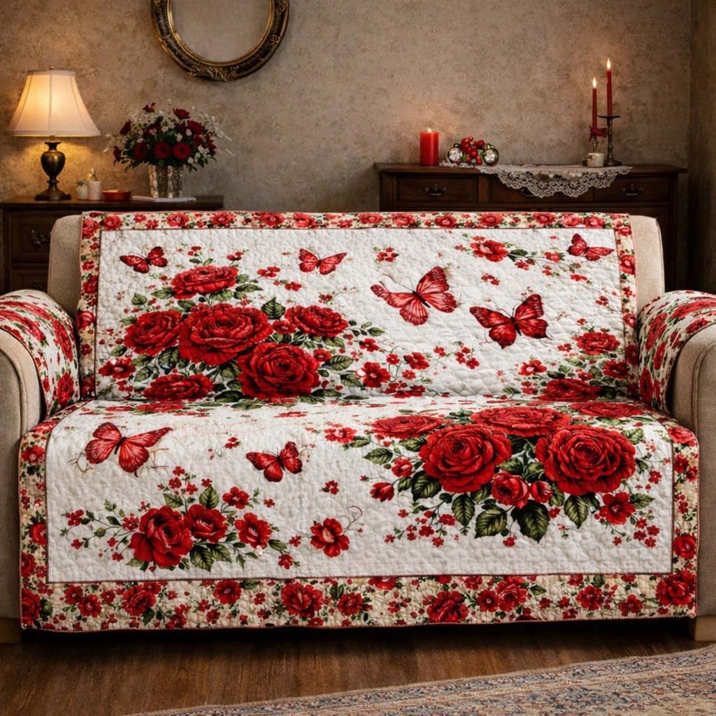 Rose Butterfly Sofa Cover