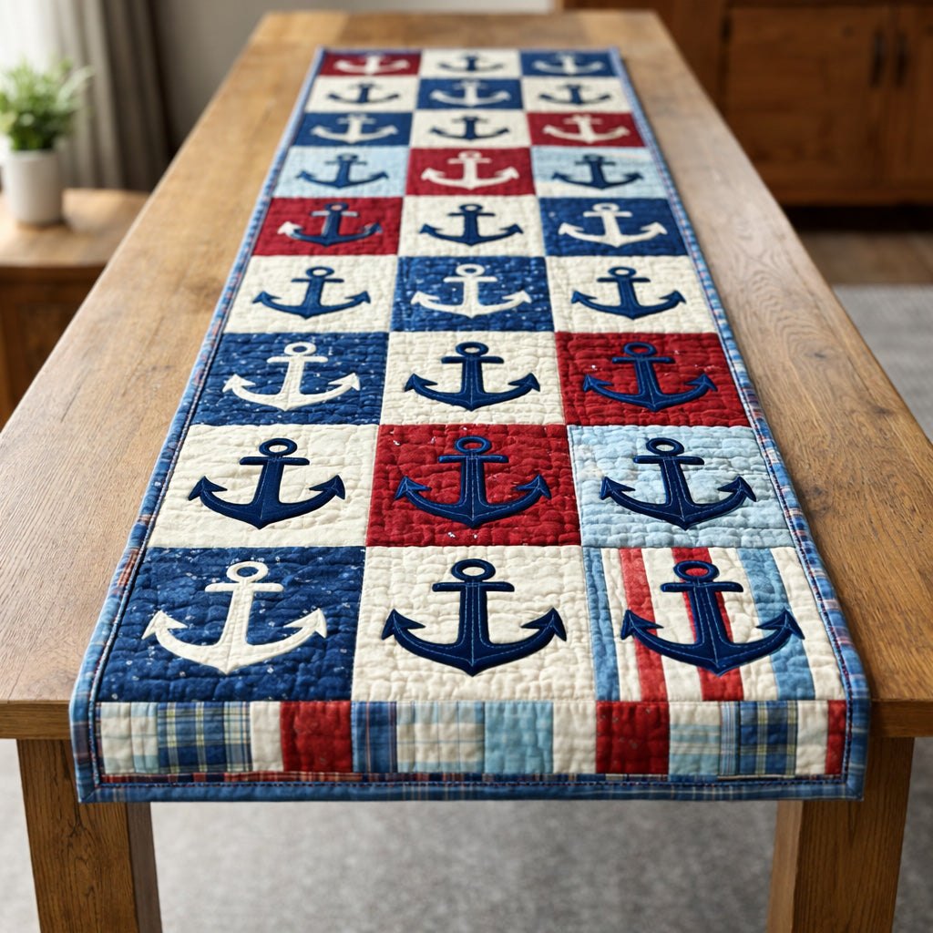 Classic Anchor Patchwork Table Runner