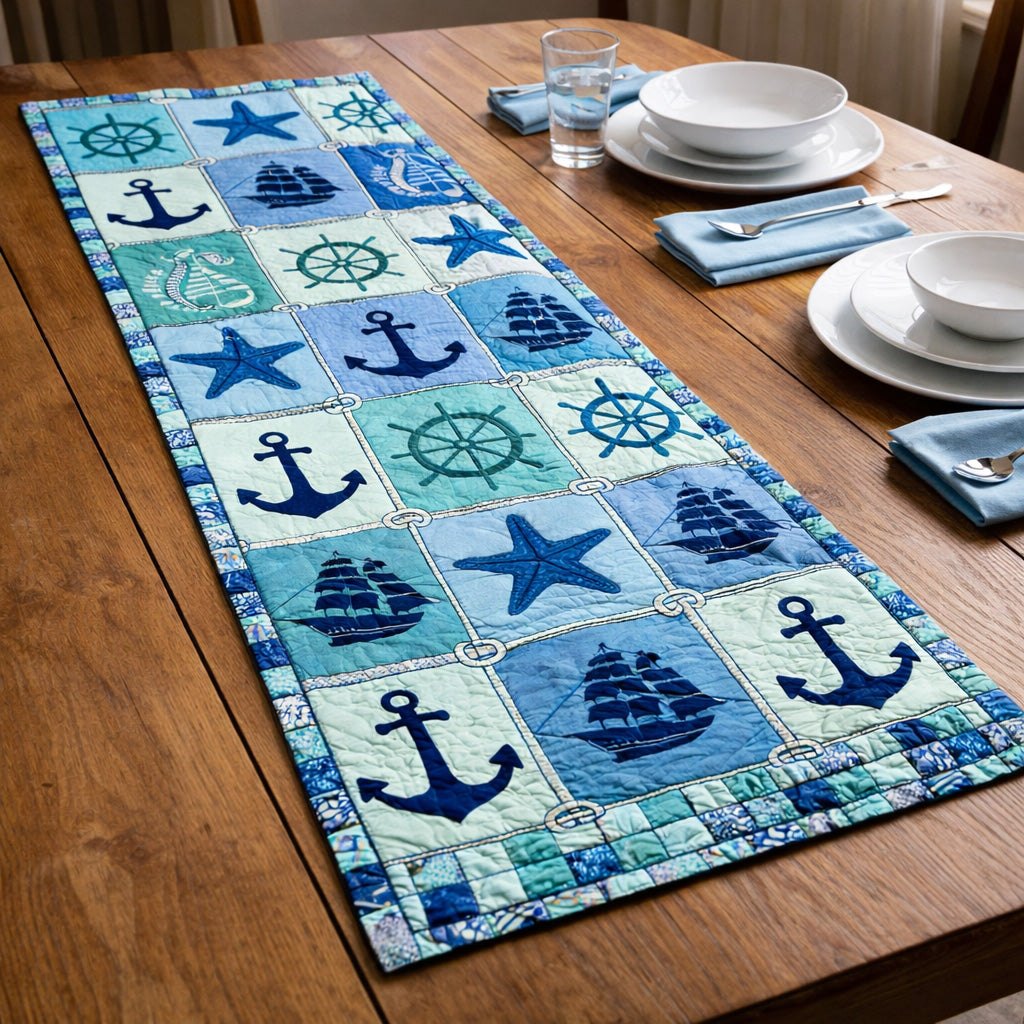Sea Breeze Symbols Table Runner