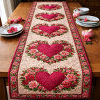 Rose Heart Romance Table Runner