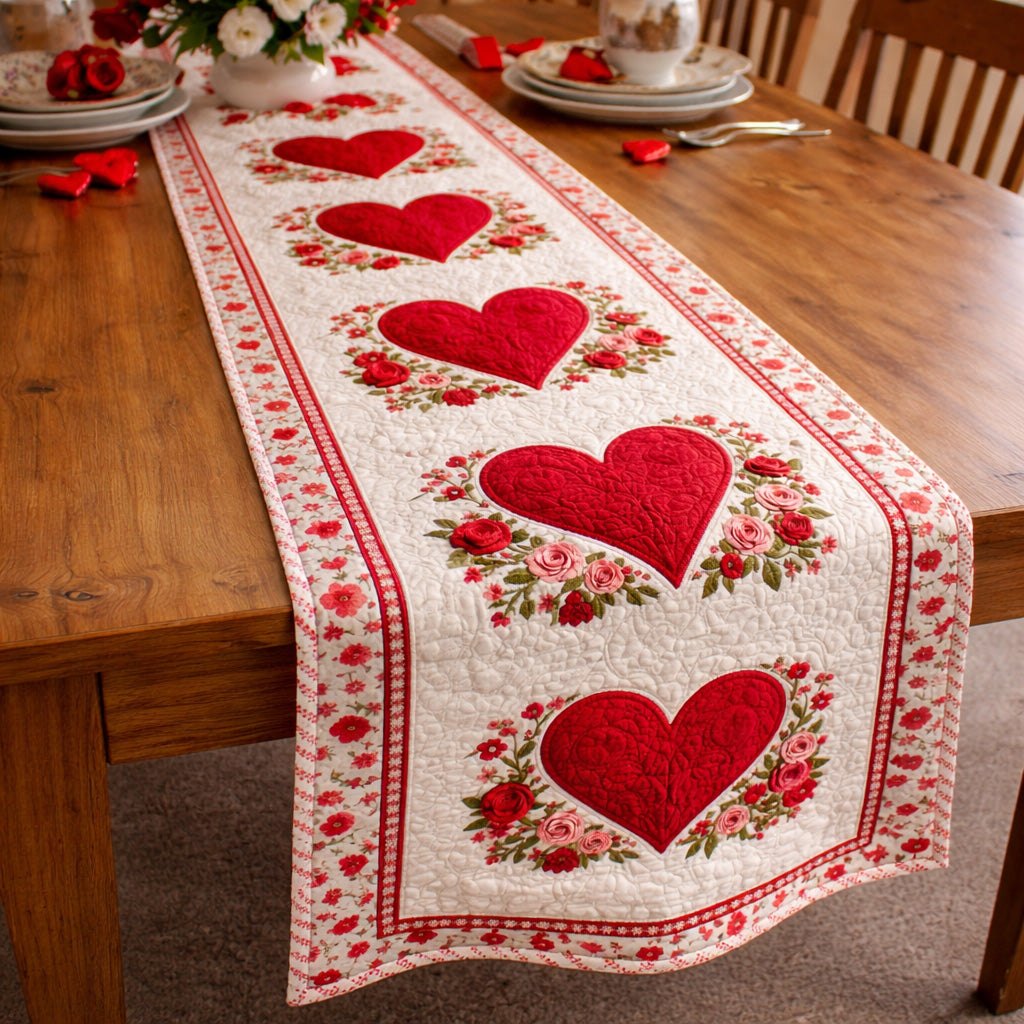 Classic Heart Garden Table Runner