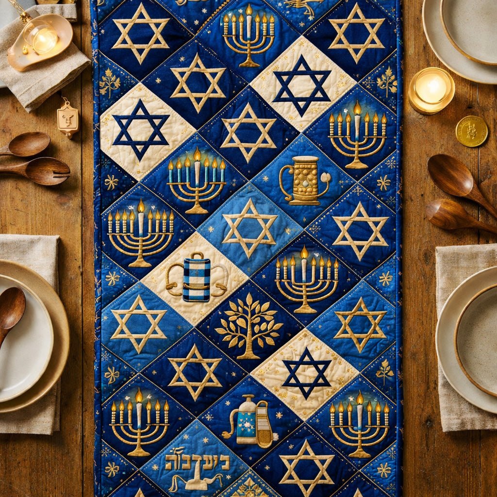 Hanukkah Star Harmony Table Runner