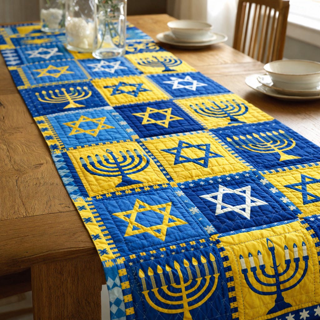 Star Menorah Unity Table Runner