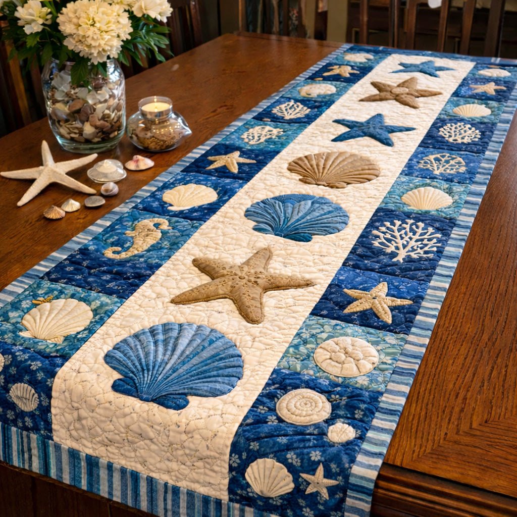 Seaside Star Patchwork Table Runner