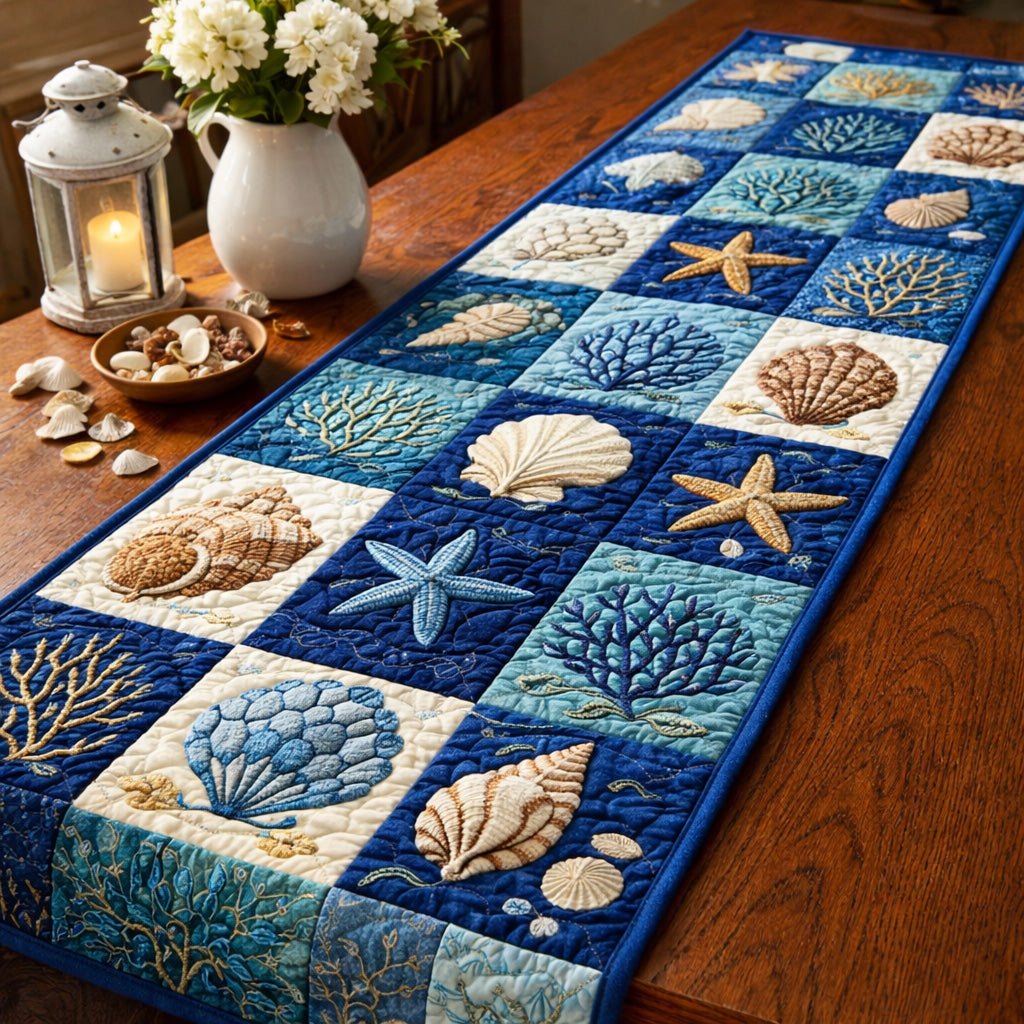 Ocean Treasure Patchwork Table Runner