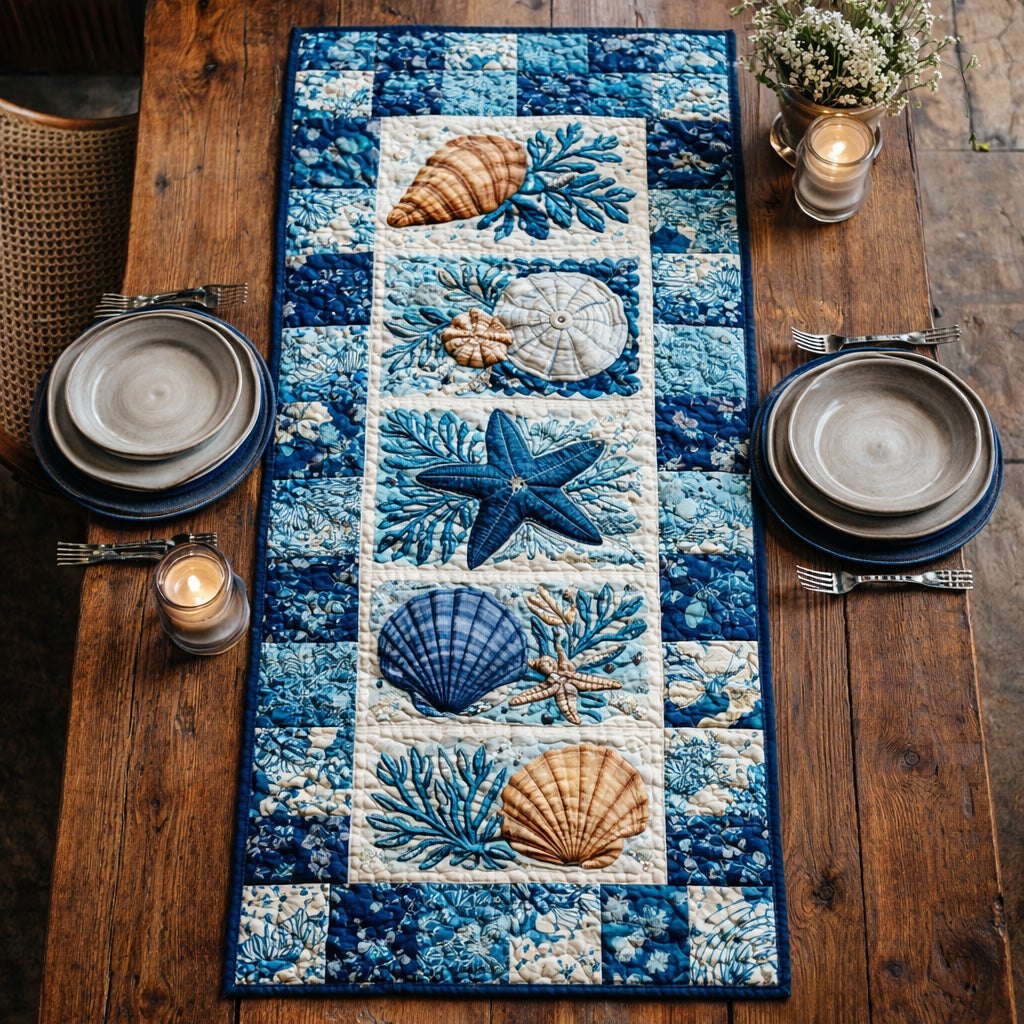 Blue Reef Patchwork Table Runner