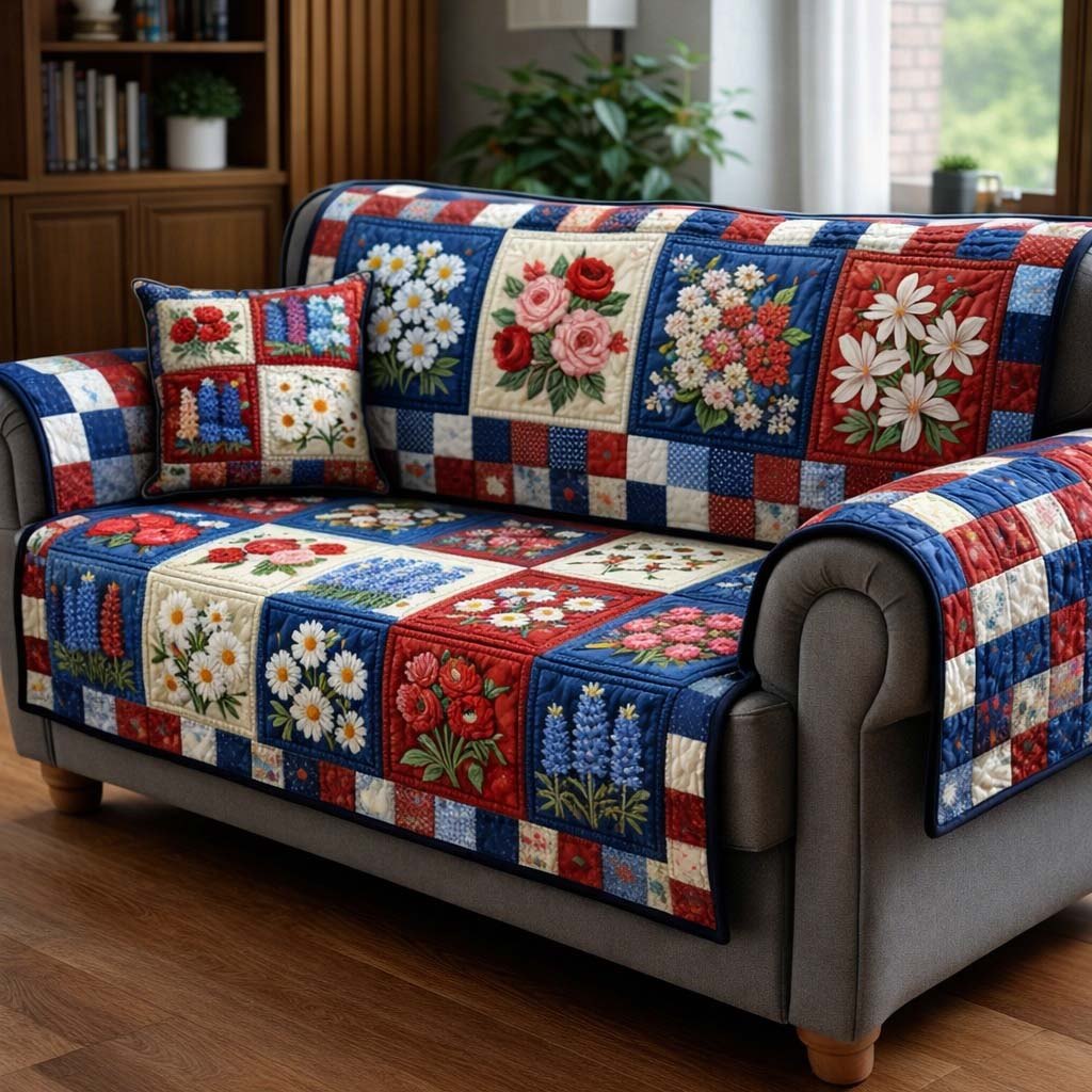 Classic Floral Patchwork Sofa Cover