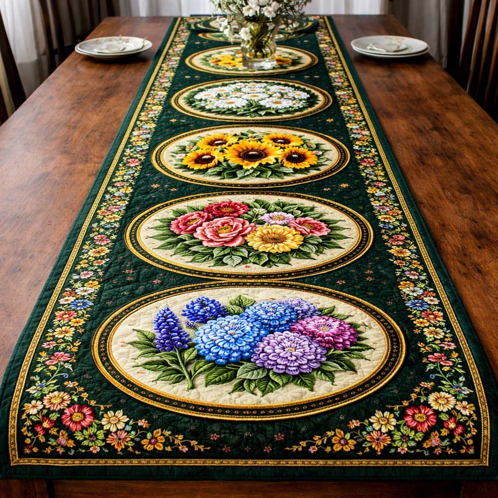 Vintage Garden Patchwork Table Runner