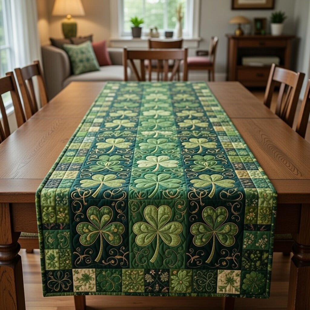 Shamrock Patchwork Squares Table Runner