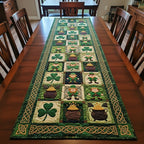 Shamrock Blocks with Gnomes and Gold Table Runner