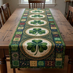 Shamrocks in Ovals on Patchwork Table Runner