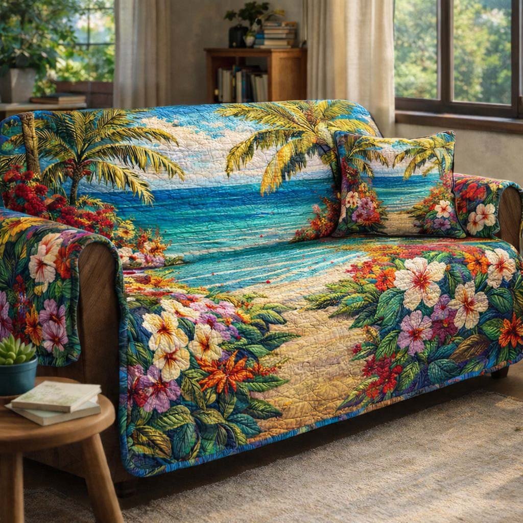 Tropical Hibiscus Dream Sofa Cover