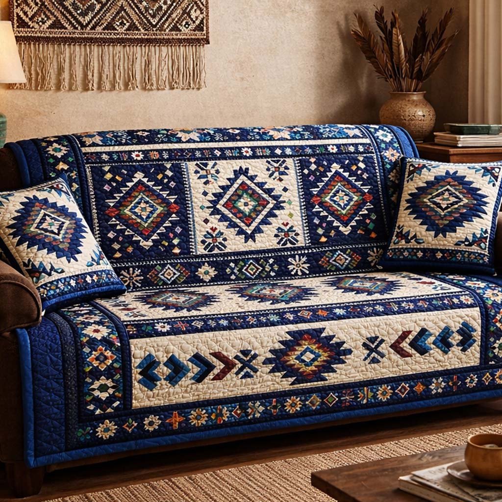 Indigo Tribal Harmony Sofa Cover
