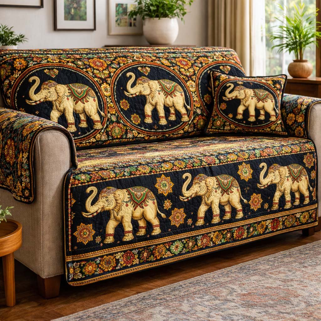 Royal Elephant Tapestry Sofa Cover