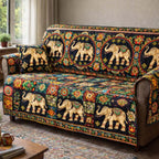 Floral Elephant Parade Sofa Cover