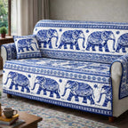 Blue Heritage Elephant Sofa Cover