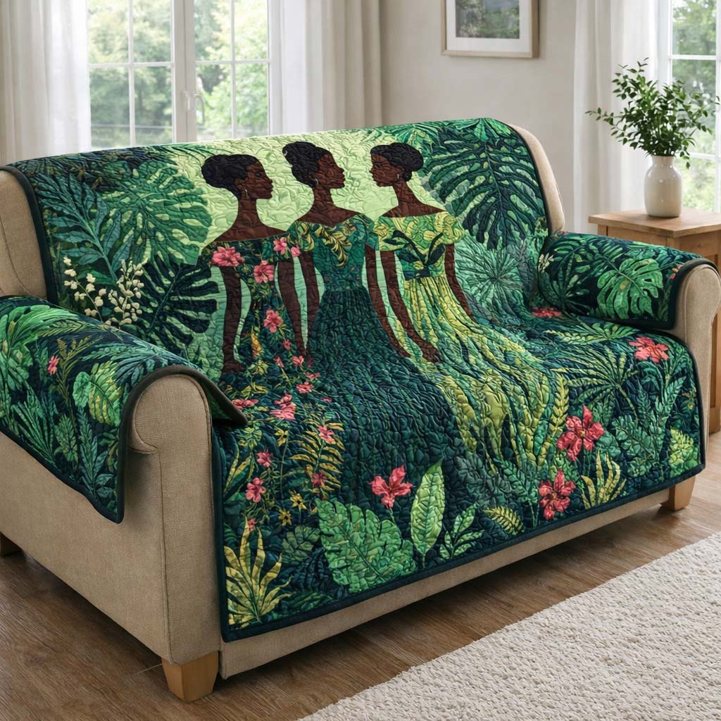 Green Tropical Leaf Jungle Sofa Cover