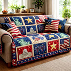 Patriotic Blocks with Capitol Dome Sofa Cover