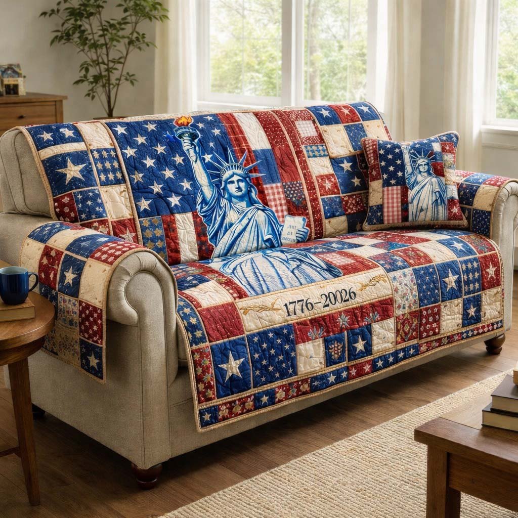 Liberty on the Flag Stripes Sofa Cover
