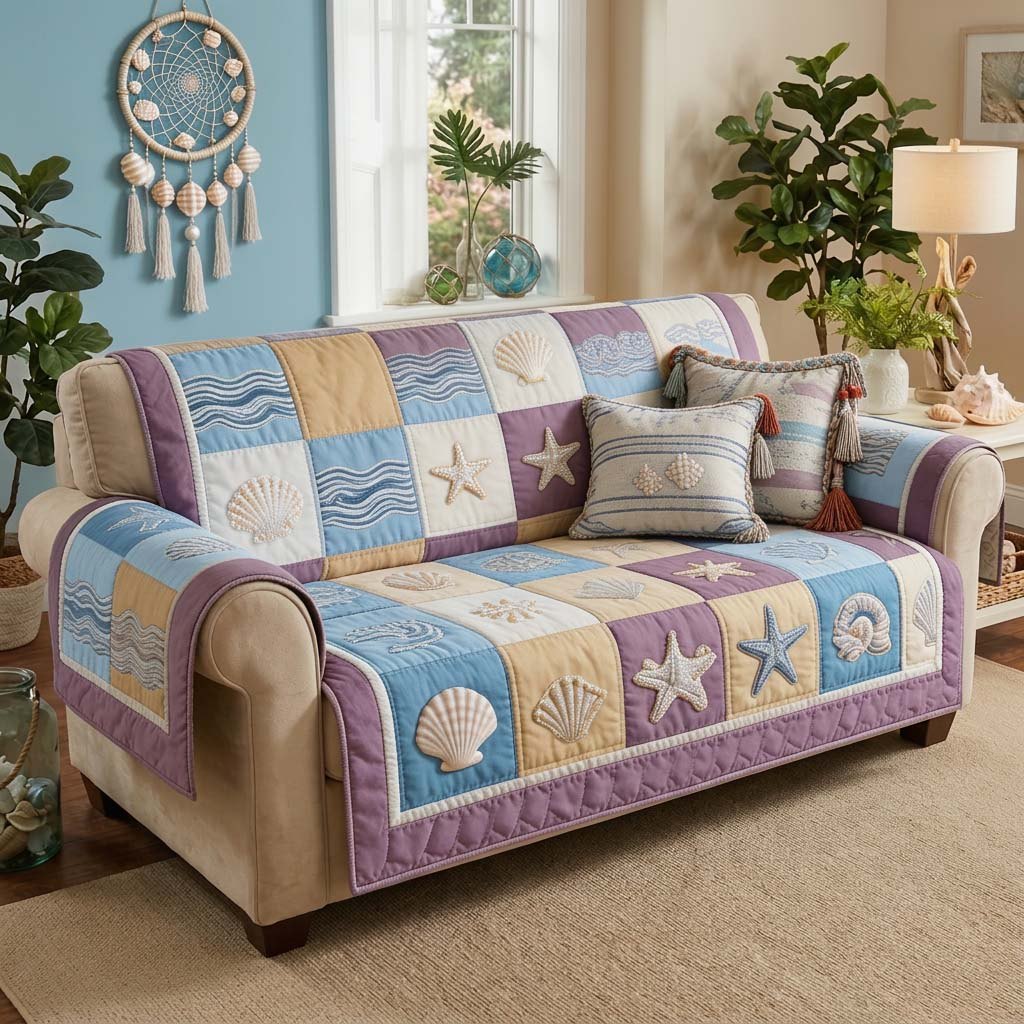 Pastel Seashell Sofa Cover