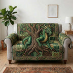 Celtic Dragons in the Green Tree Sofa Cover