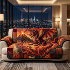 Fire Dragon Wrapped in Flames Sofa Cover