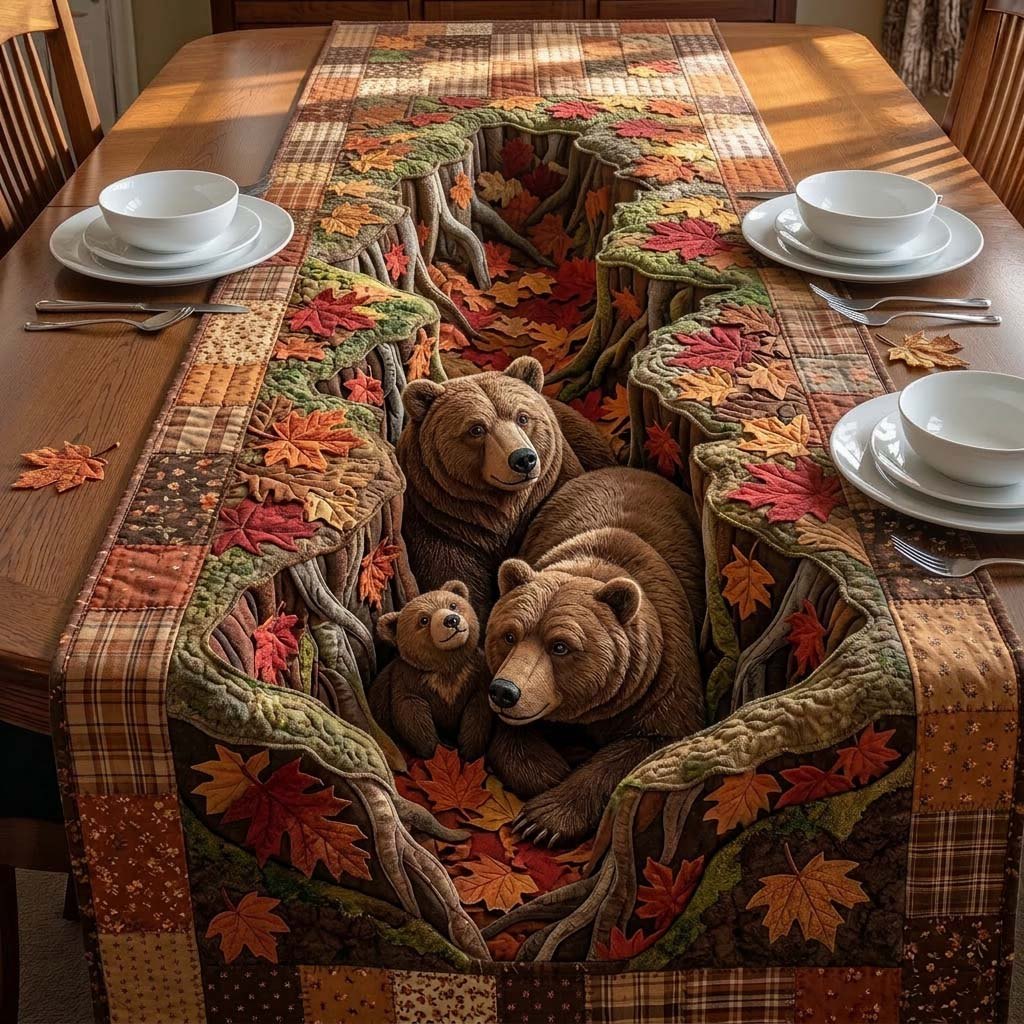 Autumn Bear Haven Table Runner