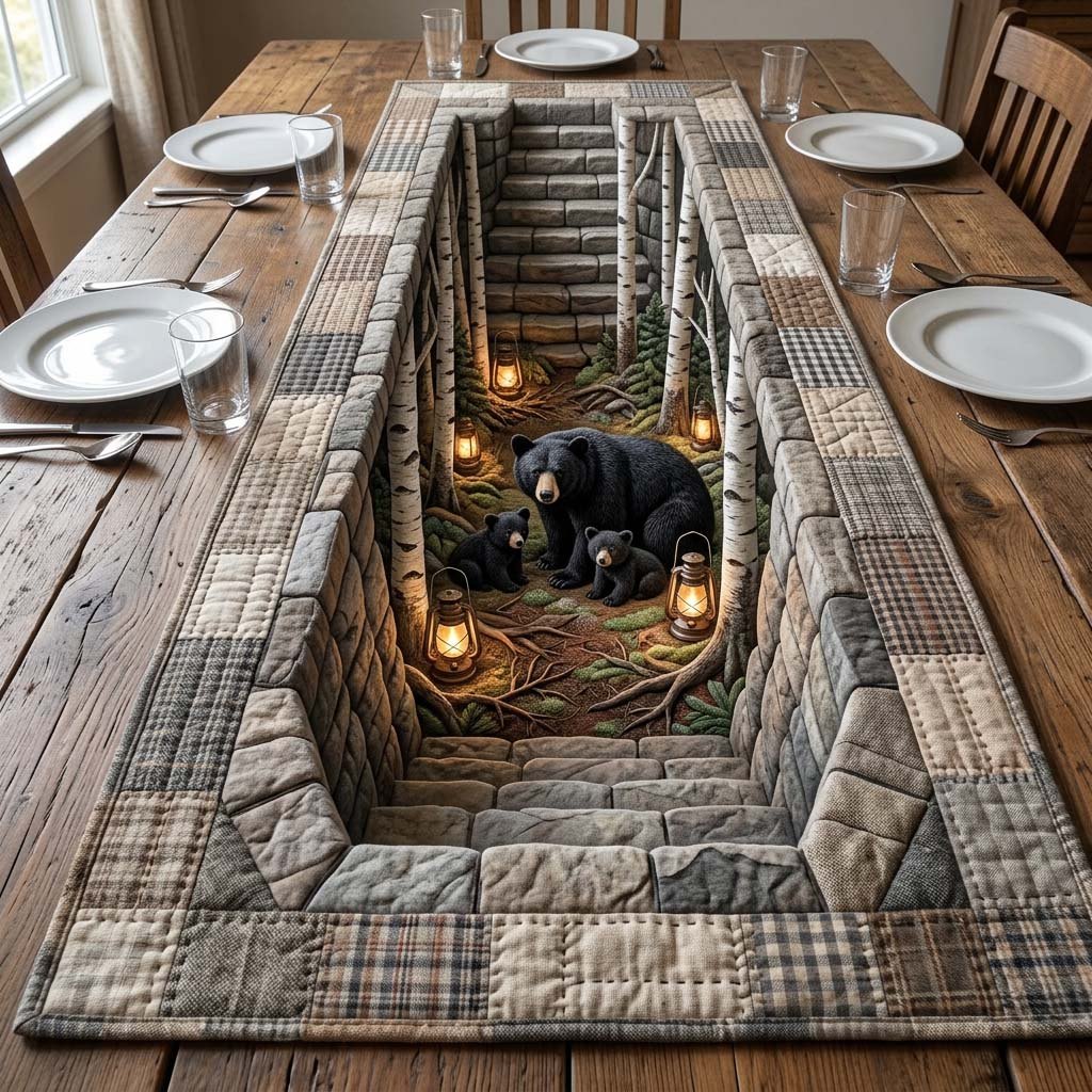 Birch Bear Haven Table Runner