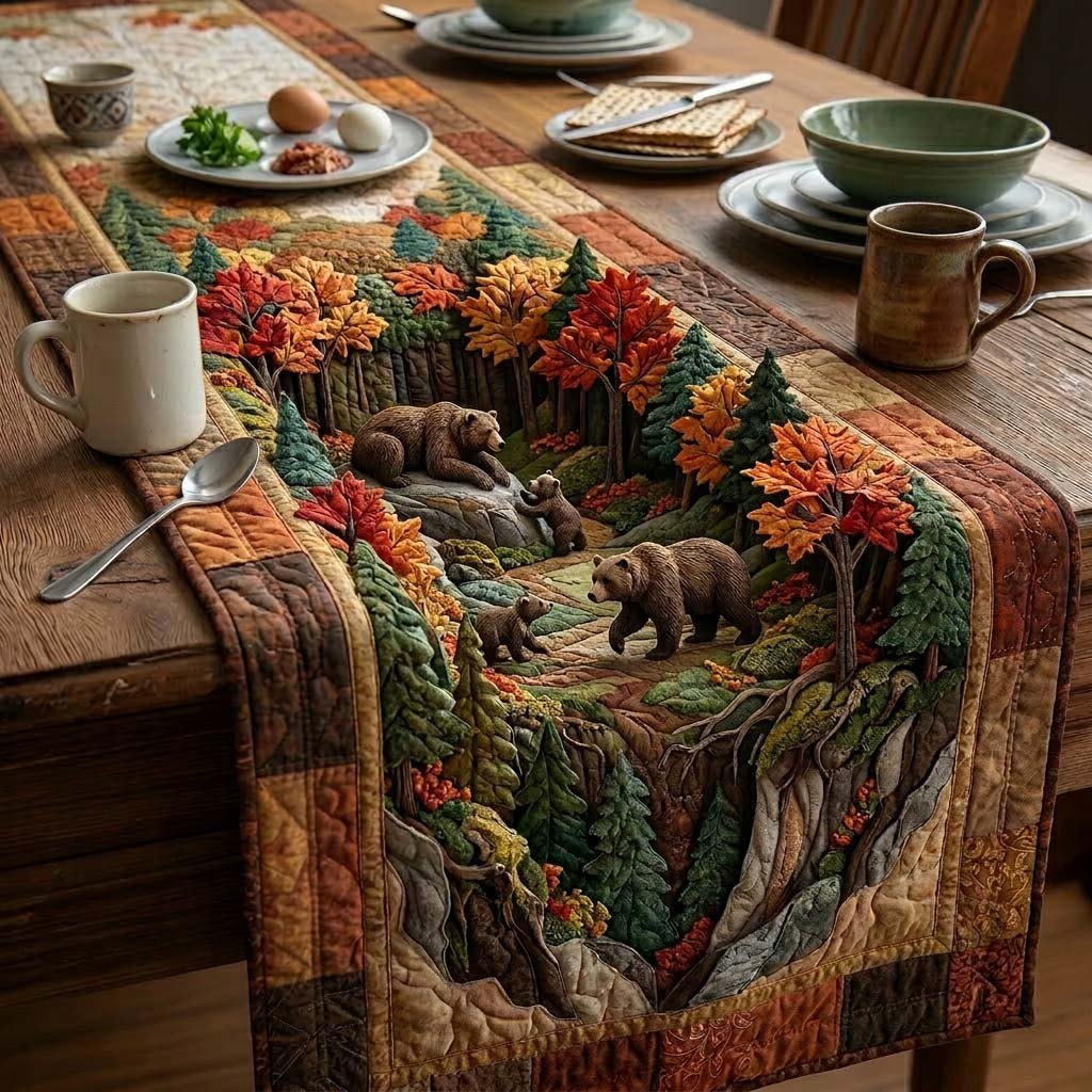 Rustic Bear Den Table Runner