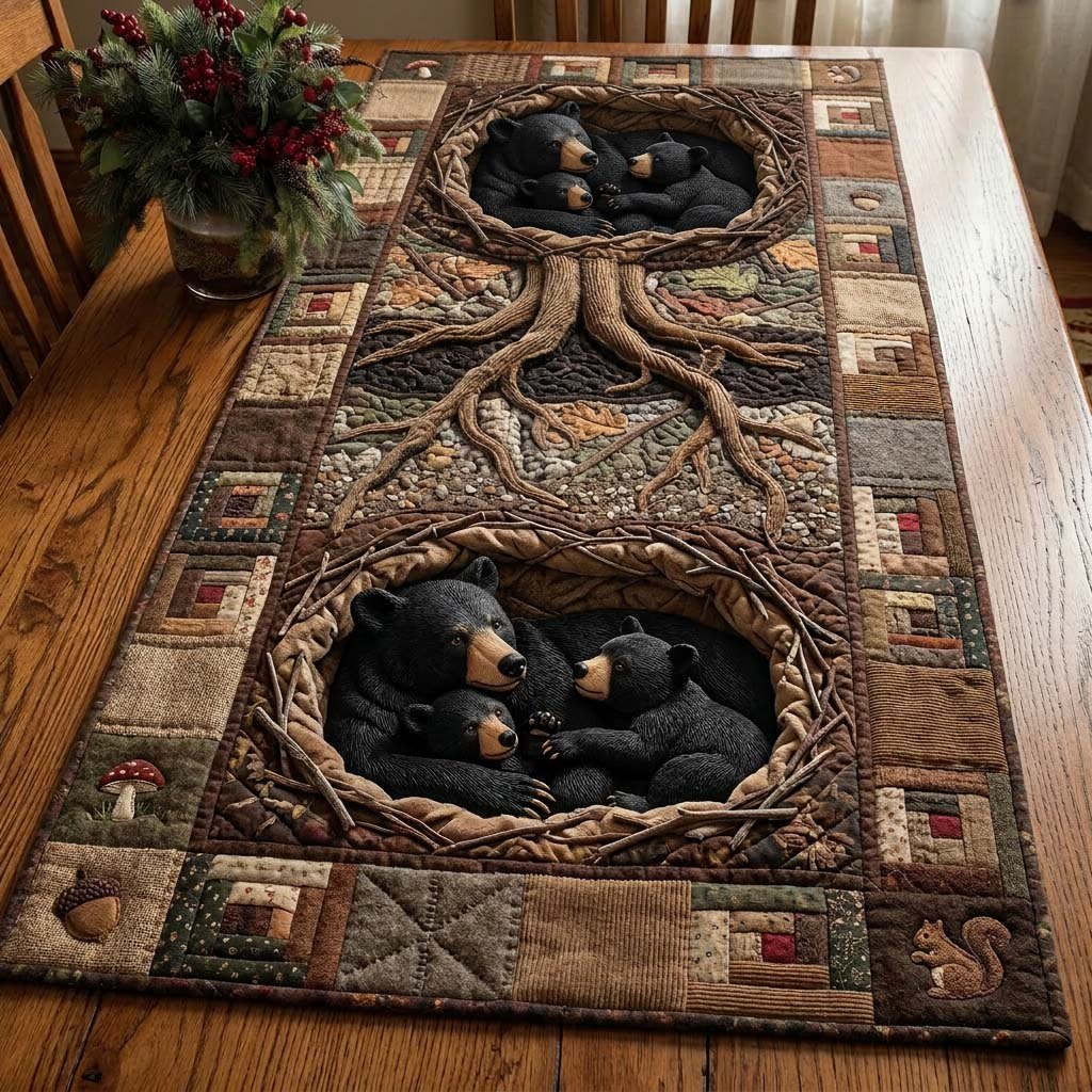 Cozy Bear Nest Table Runner