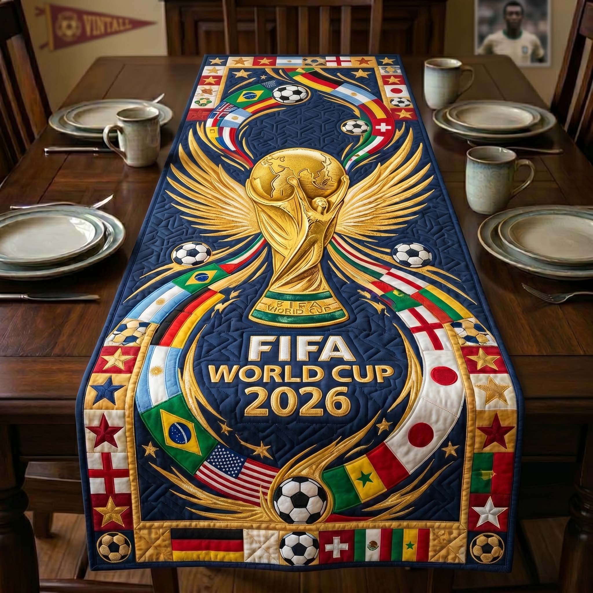 Golden Victory Cup Table Runner