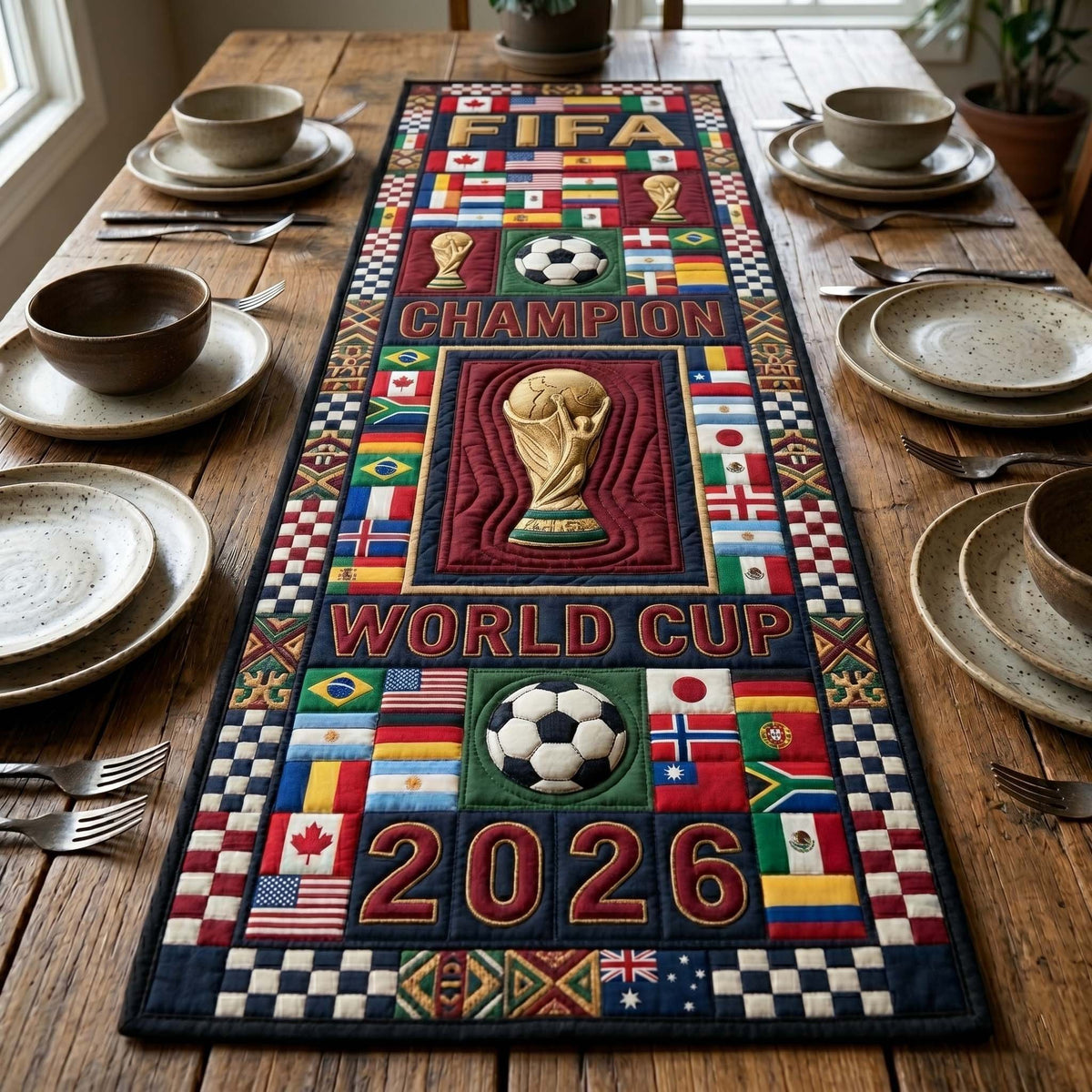 Champion Patch Grid Table Runner