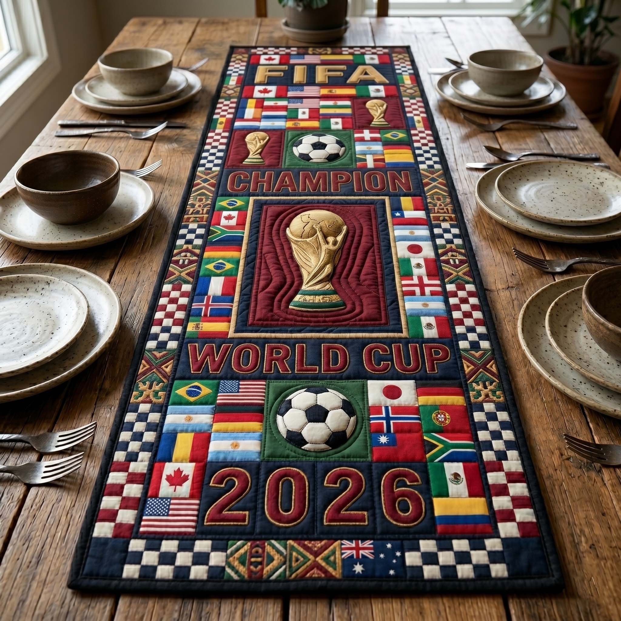 Champion Patch Grid Table Runner