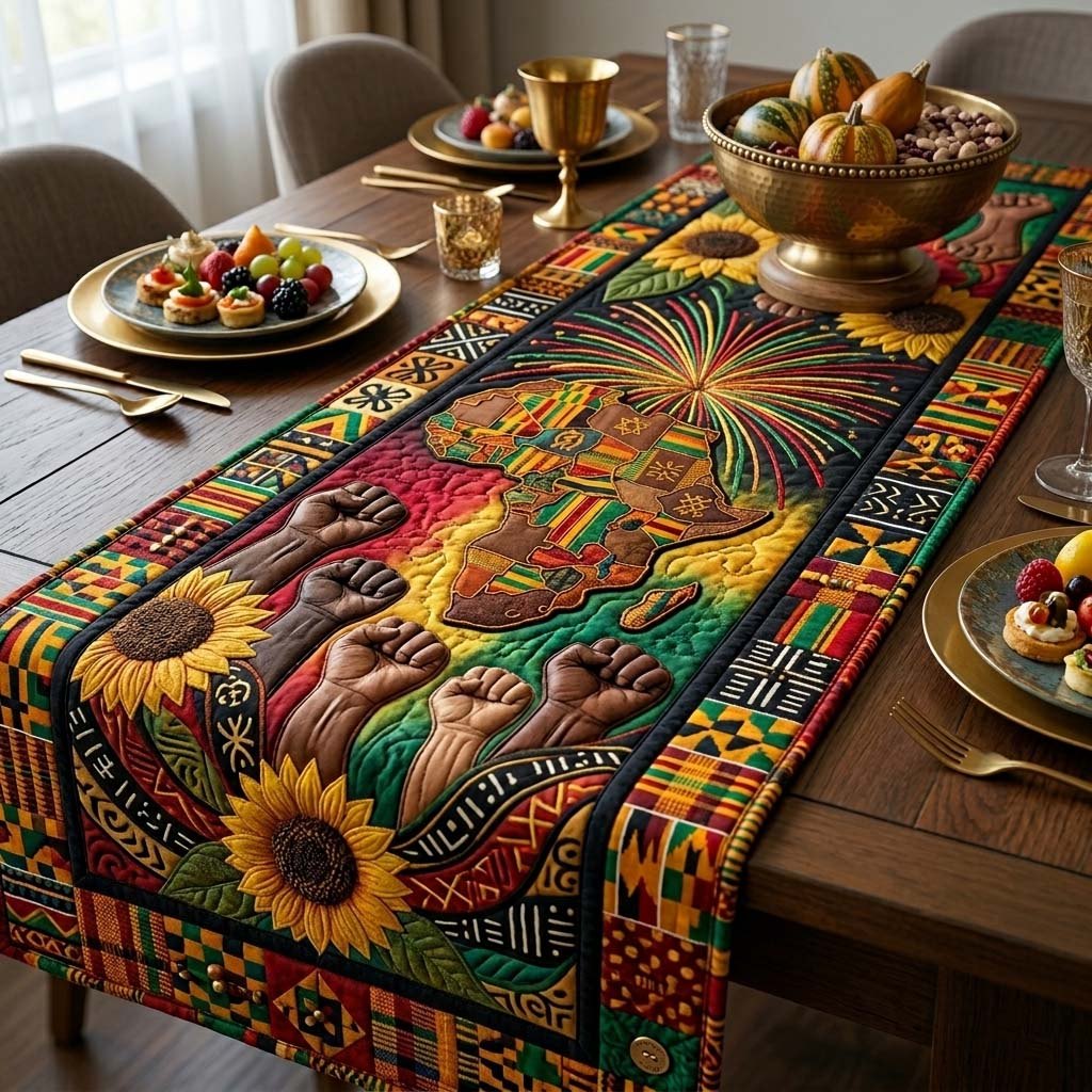 Golden Sister Bloom Table Runner