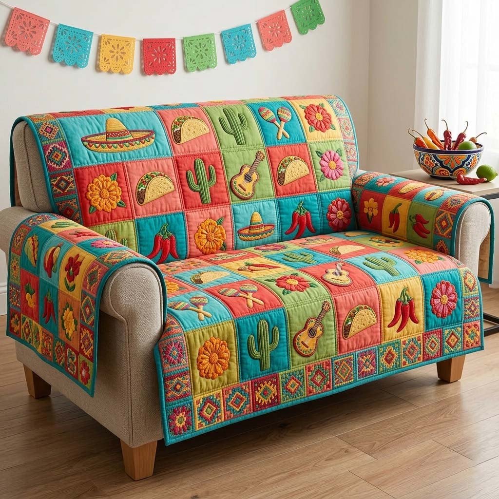 Cactus Fiesta Patch Sofa Cover