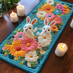 Blooming Bunny Haven Table Runner