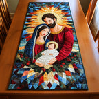 Holy Family Under Golden Sunburst Table Runner