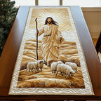 Shepherd with Staff and Flock Table Runner