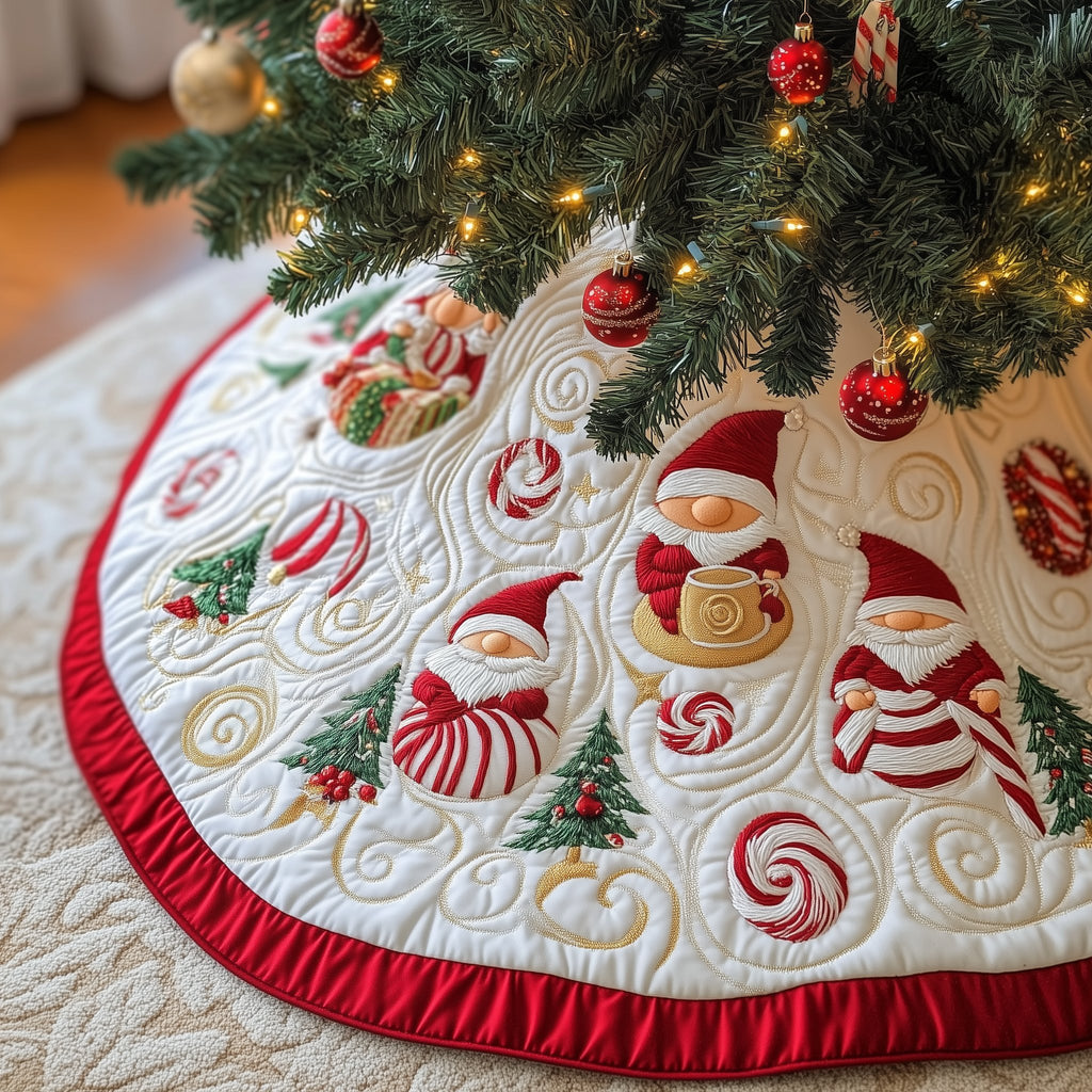 Peppermints and Cocoa Mugs Red Rim Christmas Tree Skirt