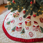 Peppermints and Cocoa Mugs Red Rim Christmas Tree Skirt