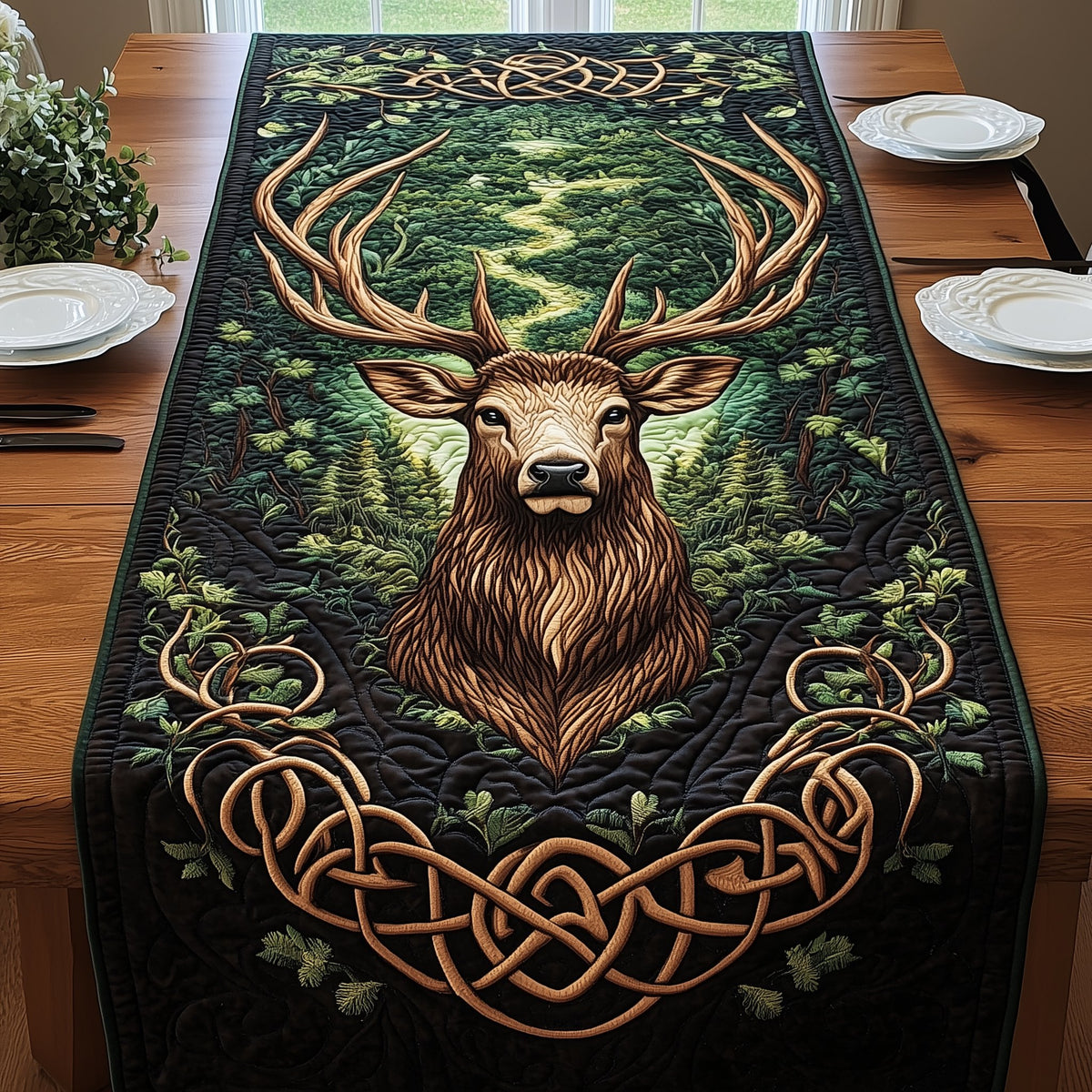 Celtic Forest Emblem Table Runner