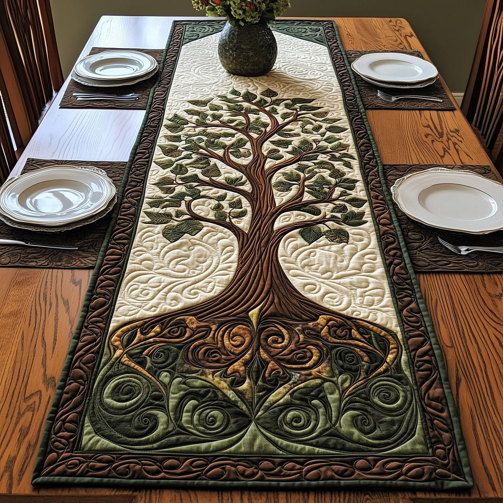 Tree of Life with Deep Roots Table Runner