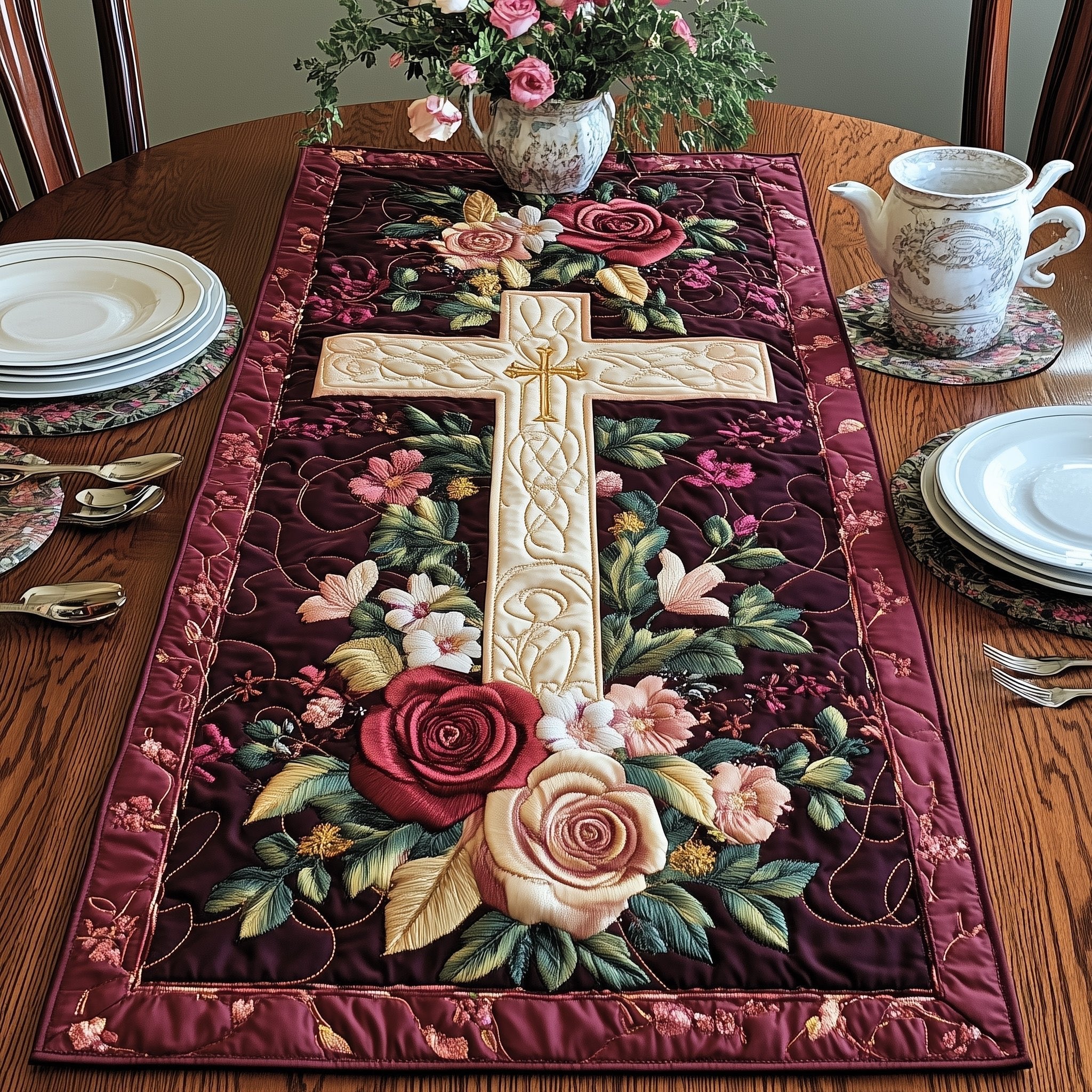Cross of Serenity Table Runner
