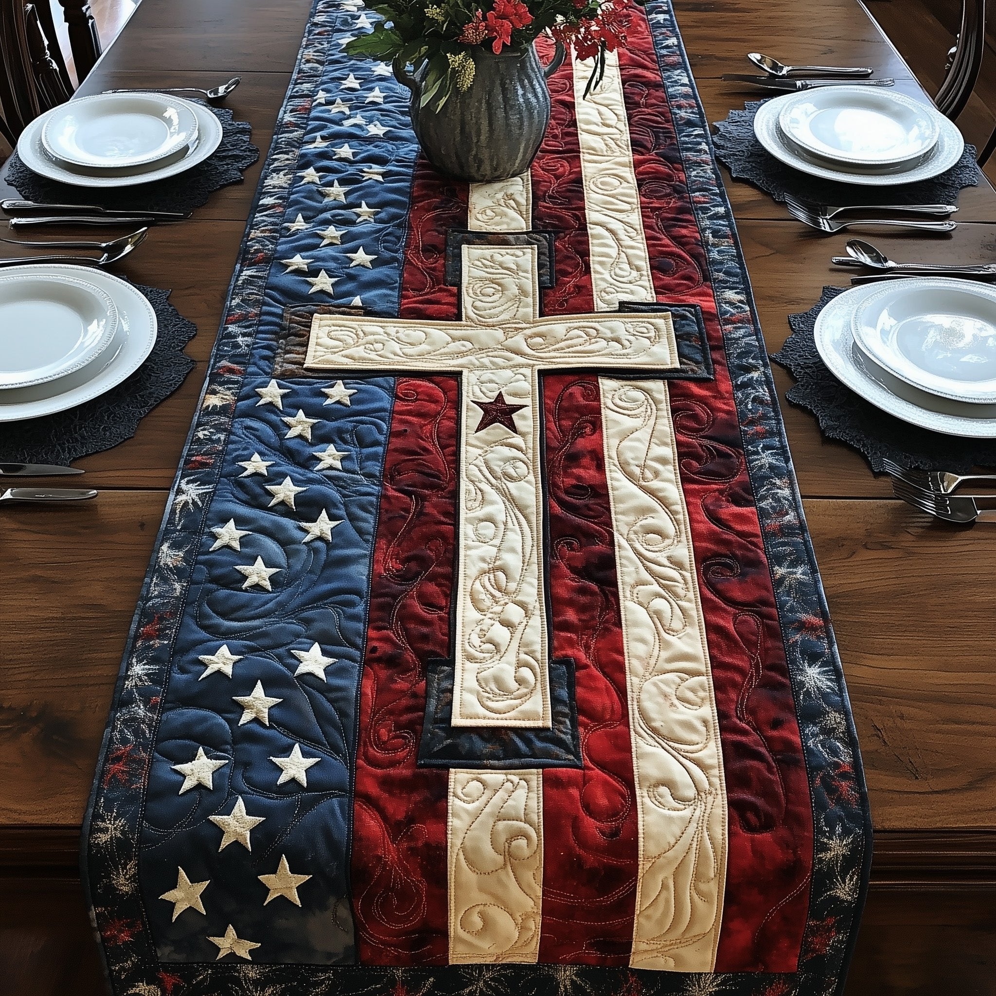 Cross of Liberty Table Runner