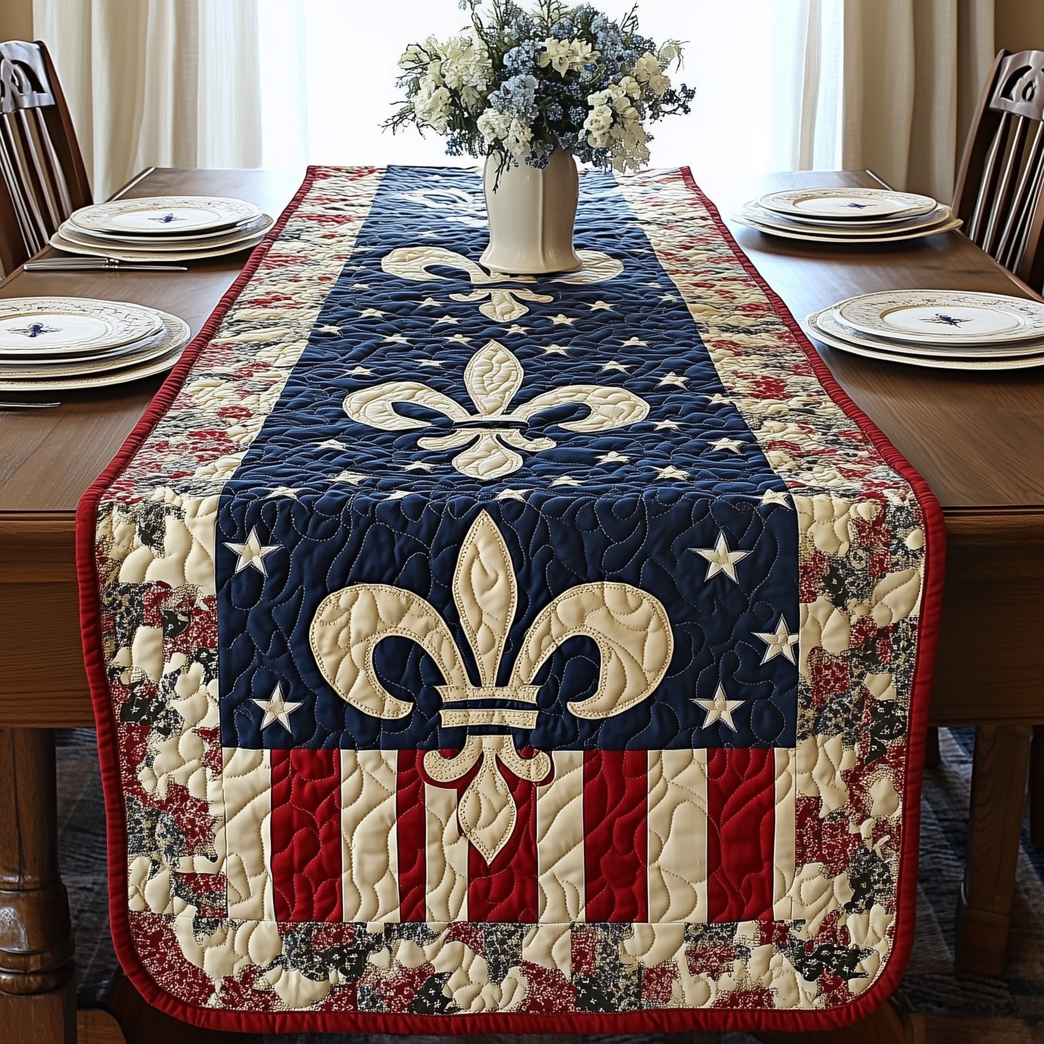Elegance Fleur De Lis Table Runner